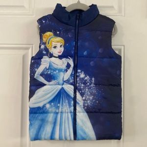 Disney Girls Cinderella Puffer Vest (Size 5), Tags Attatched